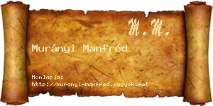 Murányi Manfréd névjegykártya